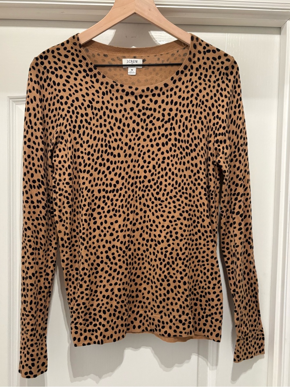 Women’s J. Crew Factory Cheetah Teddie sweater size M